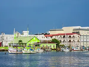 City Of Belize Prints: View towards the St Andrew's presbyterian church at the waterfront of Belize City