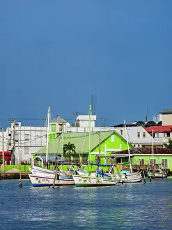 City Of Belize Prints: View towards the St Andrew's presbyterian church at the waterfront of Belize City
