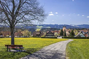 Bench Prints: View of St. Margen, Black Forest, Baden-Wurttemberg, Germany