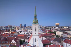 Bratislava Prints: View of St Martins Cathedral and city skyline, Bratislava, Slovakia