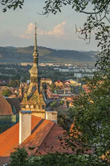 View from St. Nicolaes church at Sighisoara, Unesco World Heritage Site, Transylvania