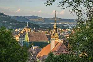 View from St. Nicolaes church at Sighisoara, Unesco World Heritage Site, Transylvania, Romania