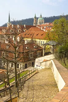 Images Dated 25th February 2022: View of St. Nicolas Church from Furstenberg Garden by Prague Castle, Mala Strana, Prague, Bohemia