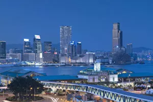 Tsim Sha Tsui Gallery: View of Star Ferry pier and Tsim Sha Tsui skyline, Hong Kong, China