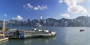 Images Dated 8th November 2015: View of Star Ferry Terminal and Hong Kong Island skyline, Hong Kong, China