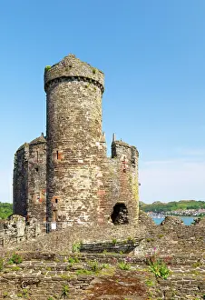 North Wales Prints: View towards Stockhouse Tower of Conwy Castle, Conwy, Wales