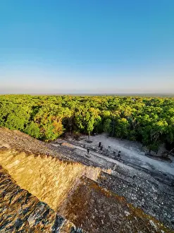 State Of Campeche Prints: View from Structure II at sunrise, Calakmul Archaeological Site, Campeche State, Mexico