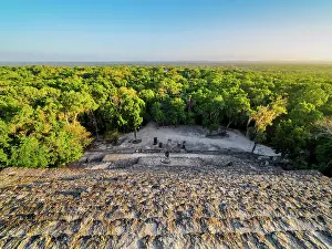 State Of Campeche Prints: View from Structure II at sunrise, Calakmul Archaeological Site, Campeche State, Mexico