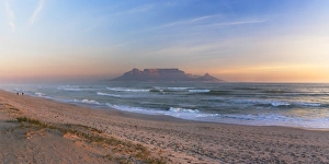 View of Table Mountain from Bloubergstrand, Cape Town, Western Cape, South Africa