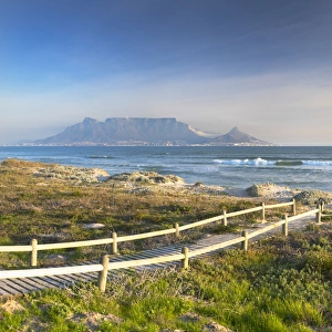 View of Table Mountain from Bloubergstrand, Cape Town, Western Cape, South Africa