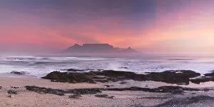 View of Table Mountain from Bloubergstrand, Cape Town, Western Cape, South Africa