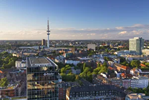 Television Tower Prints: View of Television Tower and Central Hamburg, Germany