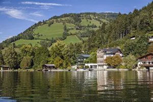 Salzburg State Prints: View of Thumersbach on the east bank of Lake Zell, Salzburger Land, Austria