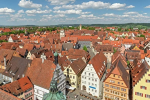 Market Square Prints: View from the town hall tower over Rothenburg ob der Tauber