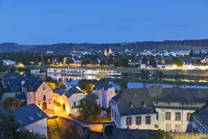 Ian Tower Prints: View of Trier at dusk, Rhineland-Palatinate, Germany