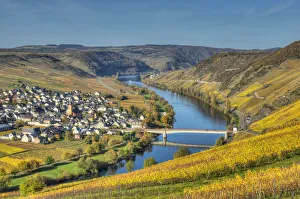 Images Dated 12th June 2018: View at Trittenheim with river Mosel at fall, Rhineland-Palatine, Germany