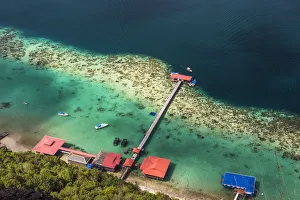 Images Dated 1st June 2015: View from tropical island of Tun Sakaran Marine Park, Celebes Sea, nr Semporna, Sabah