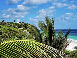 Navigation Prints: View towards the Tulum Lighthouse, Tulum, Quintana Roo State, Mexico