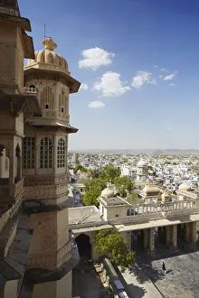 City Palace Prints: View of Udaipur from City Palace, Udaipur, Rajasthan, India