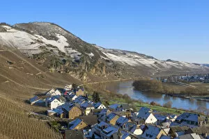 View at Urzig in winter, Mosel valley, Rhineland-Palatinate, Germany