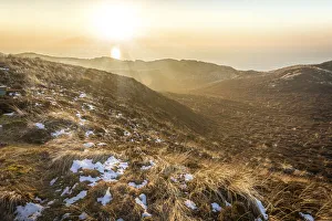 Winter Sun Prints: View from the Uwe dune near Kampen, Sylt, Schleswig-Holstein, Germany