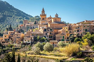 South Prints: View of Valldemossa, Serra de Tramuntana, Mallorca, Balearic Islands, Spain