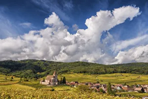 Alsace Gallery: View over Village of Hunawihr, Alsace, France