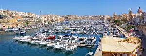 Maltese Prints: View of Vittoriosa (Birgu) Harbor, Valletta, Malta