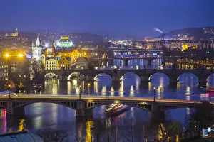 Images Dated 12th December 2013: View of the Vltava River and Prague, Czech Republic