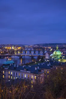 Images Dated 12th December 2013: View of the Vltava River and Prague, Czech Republic