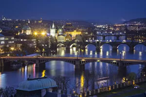 Images Dated 12th December 2013: View of the Vltava River and Prague, Czech Republic