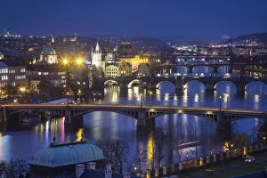 Images Dated 12th December 2013: View of the Vltava River and Prague, Czech Republic