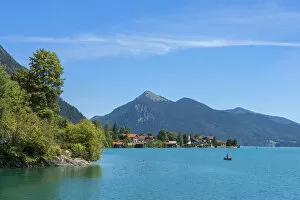 View at Walchensee with lake Walchensee, Bavaria, Germany
