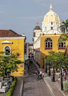 View from the walls towards San Pedro Claver Church, Cartagena, Bolivar Department