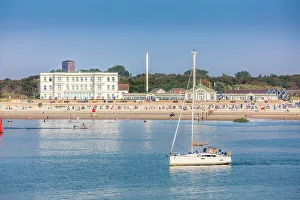Beach Chairs Prints: View from the water to the western beach of Norderney