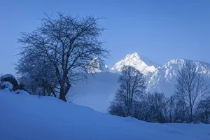 View to Watzmann from Schoenau am Koenigssee, Upper Bavaria, Bavaria, Germany