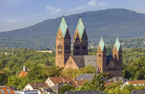 Hochtaunuskreis Prints: View from the Wicker Clinic to the Church of the Redeemer in Bad Homburg vor der Hoehe