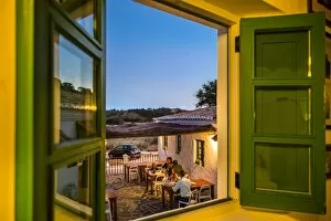 Shutters Gallery: View out of a window, village Aldeia da Pedralva, Costa Vicentina, Algarve, Portugal