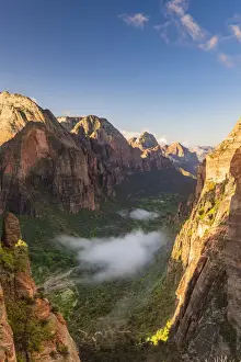 View down Zion Canyon from Angels landing Zion National Park, Utah, USA
