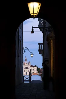 Lamp Prints: View towards Zitelle church, Venice, Veneto, Italy
