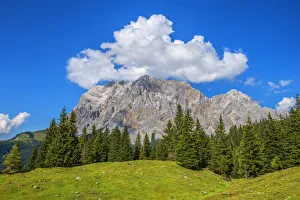 Osterrreichisch Prints: View at Zugspitz massif, Ehrwald, Tyrol, Austria