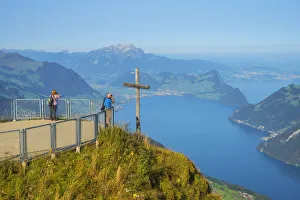 Images Dated 3rd November 2020: Viewing platform on Fronalpstock, Morschach, canton Schwyz, Switzerland