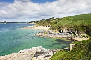 Views over Carrick Roads towards St Mawes from the Roseland Peninsula, Cornwall, England