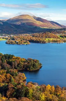 Views towards Derwentwater and Keswick from Catbells, Cumbria, England