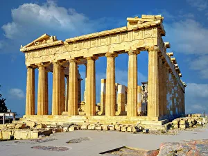 Agean Prints: Views over Ruins of the Temple of Parthenon Acropolis