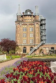 Renovation Prints: Villa Augustus Hotel & restaurant, Old water tower, Dordrecht, South Holland, Netherlands