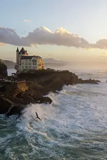 Villa Belza at dusk, , Biarritz, Pyrenees-Atlantiques, Nouvelle Aquitaine, France