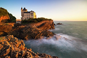 Francia Prints: Villa Belza at sunset during summer