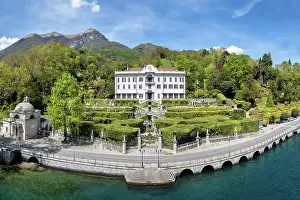 Como District Prints: Villa Carlotta during spring season, Tremezzo, Como province, Lombardy, Italy