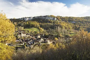The village of Autoire in the autumn, Lot, Midi-Pyrenees, France